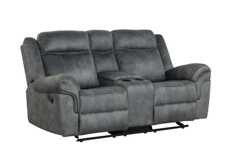 [L360-L] Palm - Loveseat (Gray), Fabric, Gray With : Console, Cup Holder, Power Source, USB Charger, Rocker. Box: 1 of 1 Each - L360-L
