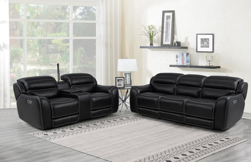 [L367-S] London - Sofa (Black), Air Leather, Black With : Power Headrest, USB, Type C Charger, Zero Gravity Box: 1 of 1 Each - L367-S