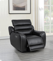 [L367-SL] London - SL (Black), Air Leather, Black With : Power Headrest, Power Source , Wireless Charger, Pull-Out Cup Holders, Reading Light, USB, Type C Charger, Zero Gravity Each - L367-SL