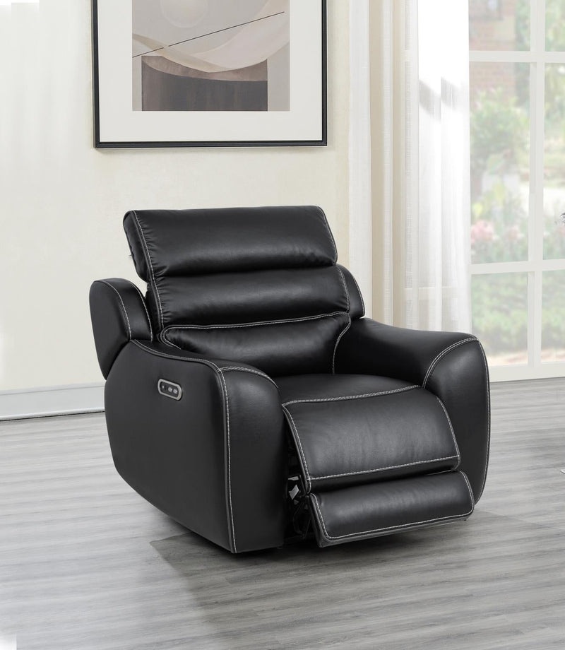 [L367-SL] London - SL (Black), Air Leather, Black With : Power Headrest, Power Source , Wireless Charger, Pull-Out Cup Holders, Reading Light, USB, Type C Charger, Zero Gravity Each - L367-SL