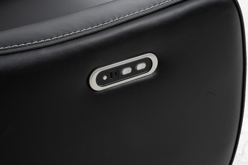 [L367-SL] London - SL (Black), Air Leather, Black With : Power Headrest, Power Source , Wireless Charger, Pull-Out Cup Holders, Reading Light, USB, Type C Charger, Zero Gravity Each - L367-SL