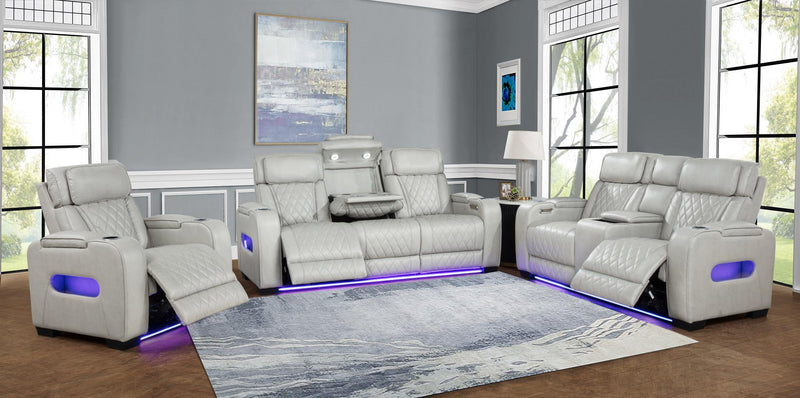 L401 - Polax Grey 2PC (Power Sofa & Loveseat) - L401-Grey-2PC