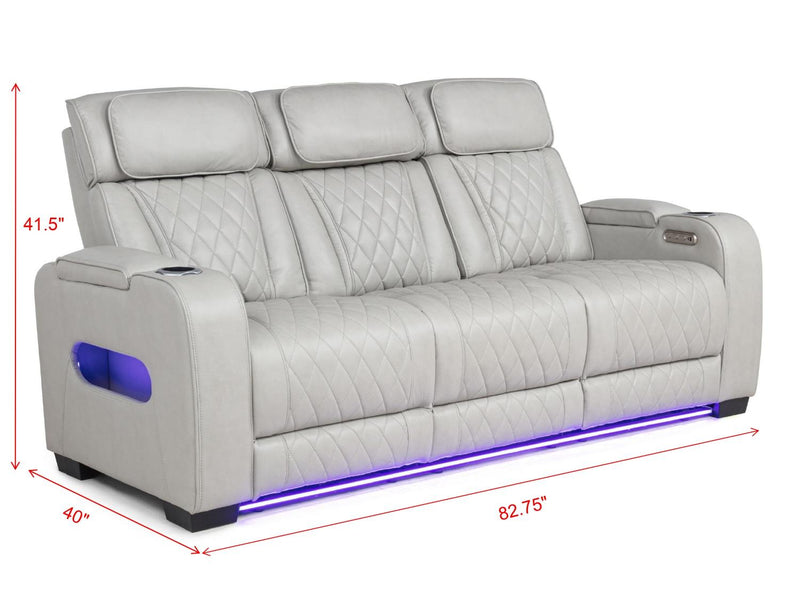 L401 - Polax Grey 3PC (Power Sofa & Loveseat & Recliner) - L401-Grey-3PC