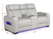 L401 - Polax Grey Power Sofa W/ PWR Headrest - L401-3