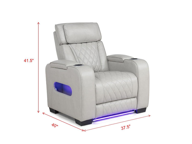 L401 - Polax Grey Power Sofa W/ PWR Headrest - L401-3