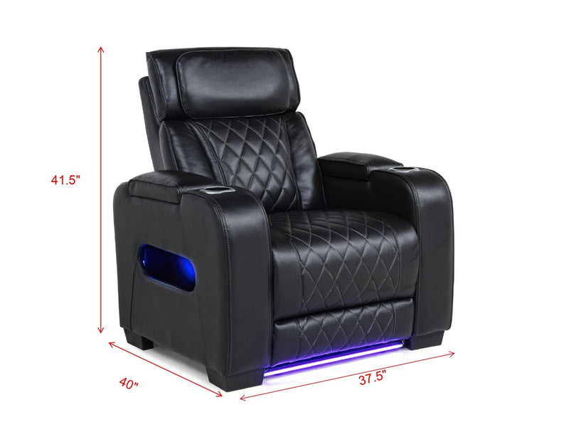 L403 - Polax Black 3PC (Power Sofa & Loveseat & Recliner) - L403-Black-3PC