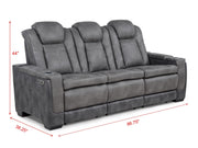 L407 - Janet Grey Power Loveseat W/ PWR Headrest - L407-2