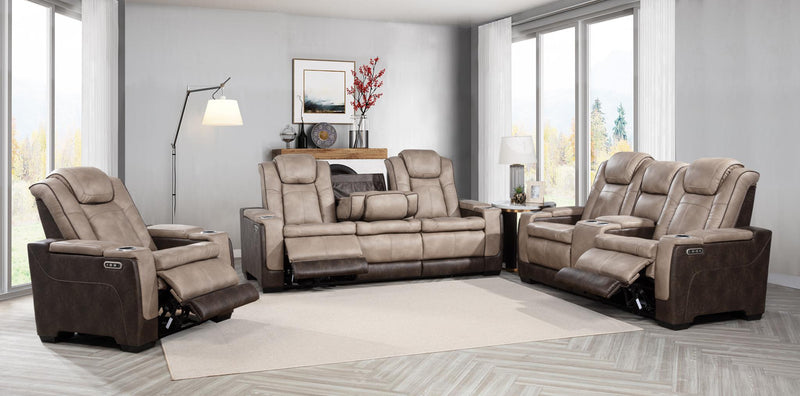 L408 - Janet Brown 2PC (Power Sofa & Loveseat) - L408-Brown-2PC
