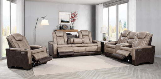 L408 - Janet Brown 3PC (Power Sofa & Loveseat & Recliner) - L408-Brown-3PC