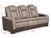 L408 - Janet Brown 3PC (Power Sofa & Loveseat & Recliner) - L408-Brown-3PC