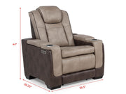 L408 - Janet Brown 3PC (Power Sofa & Loveseat & Recliner) - L408-Brown-3PC