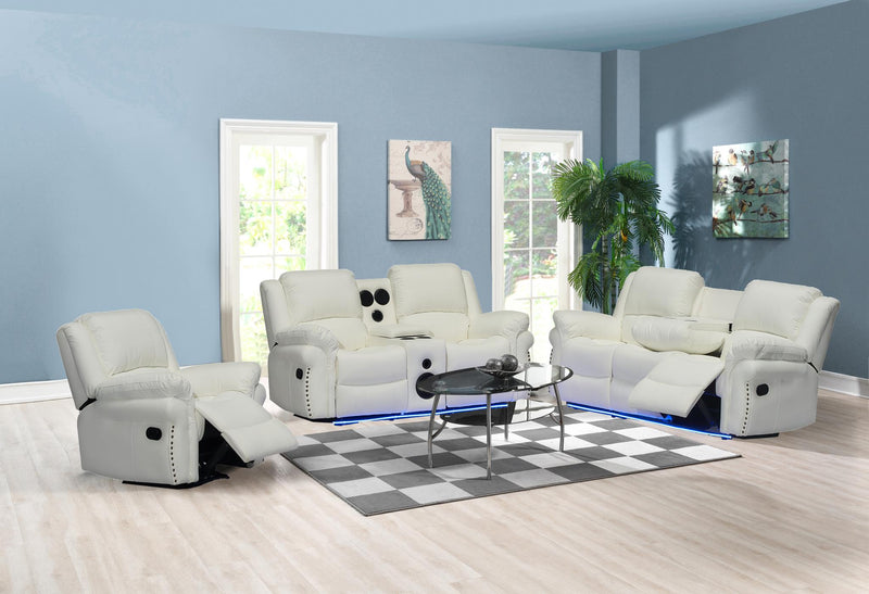 L432 - Cesar ( White ) RECLINING SOFA - L432-3