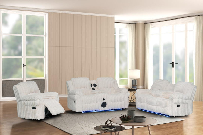 L437 - Cesar ( White ) RECLINING LOVESEAT - L437-2