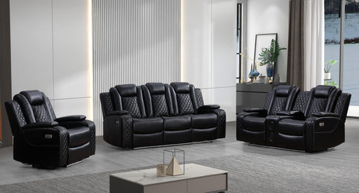 L445 - Knox Black Power Loveseat (Black) - L445-2