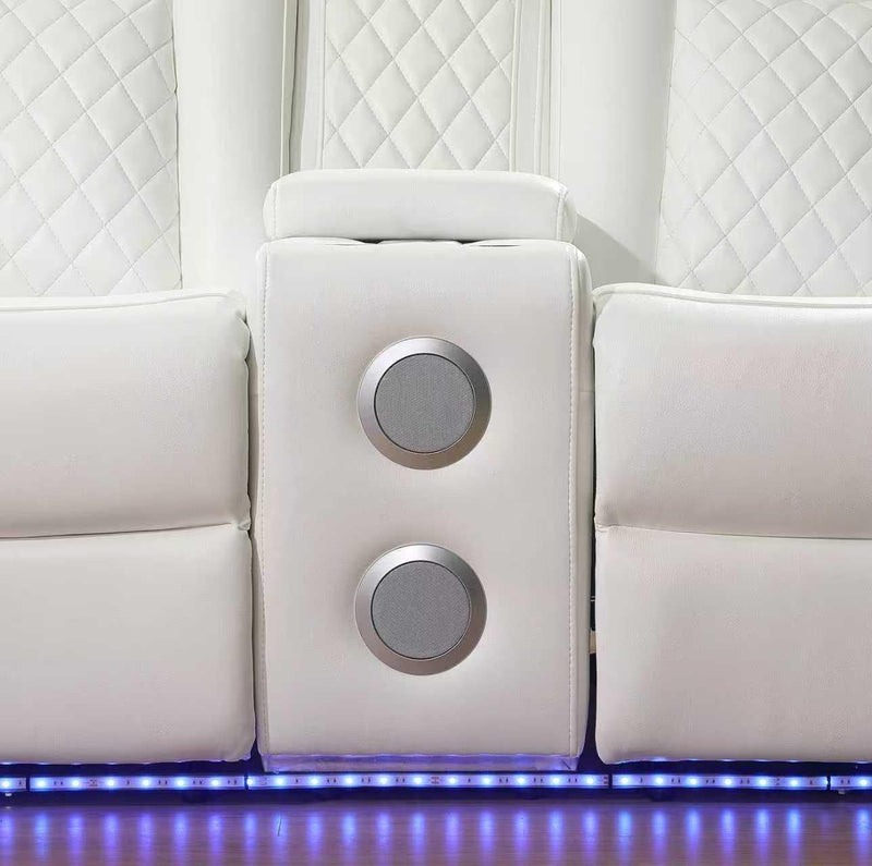 L447 - Knox White Power Loveseat W/ PWR Headrest (White) - L447-2