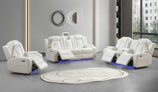L447 - Knox White Power Sofa W/ PWR Headrest (White) - L447-3