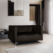 [L456-L] Austin - Loveseat (Brown), Velvet, Brown With : N/A Box: 1 of 1 Each - L456-L