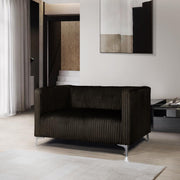 [L456-L] Austin - Loveseat (Brown), Velvet, Brown With : N/A Box: 1 of 1 Each - L456-L