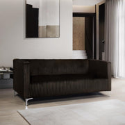 [L456-S] Austin - Sofa (Brown), Velvet, Brown With : N/A Box: 1 of 1 Each - L456-S