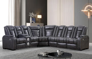 L468 - Zachary Gray 3PC Power Sectional - L468-Gray-3PC Sectional