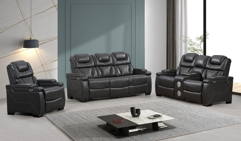 L491 - Braden Grey 3PC (Power Sofa & Loveseat & Recliner) - L491-Grey-3PC