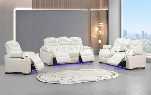 L493 - Braden White Power Sofa W/ PWR Headrest (White) - L493-3