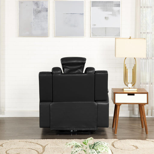 [L670-R] BELLA - Recliner (Black), Gel Leather, Black With : Power Recliner, Power Headrest, Storage Armrest, USB Charger, Built-In LED Light , Zero Gravity Box: 1 of 1 Each - L670-R