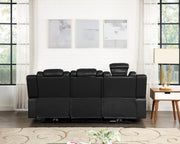 [L670-S] BELLA - Sofa (Black), Gel Leather, Black With : Power Recliner, Power Headrest, Drop-Down Table with Cup Holder, Wireless Charger, Power Source, Built-In LED Light, Storage Armrest, Reading Light Box: 1 of 1 Each - L670-S