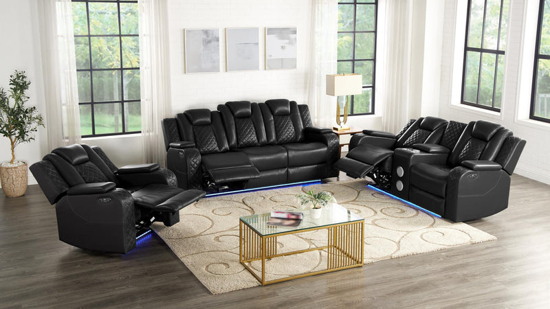 [L670-SL] BELLA - SL (Black), Gel Leather, Black With : Power Recliner, Power Headrest, Drop-Down Table with Cup Holder, Console with Bluetooth Speaker, Wireless Charger, Built-In LED Light, USB Charger, Storage Armrest, Reading Light Each - L670-SL