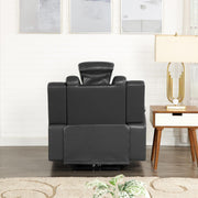 [L671-R] BELLA - Recliner (Gray), Gel Leather, Gray With : Power Recliner, Power Headrest, Storage Armrest, USB Charger, Built-In LED Light Box: 1 of 1 Each - L671-R