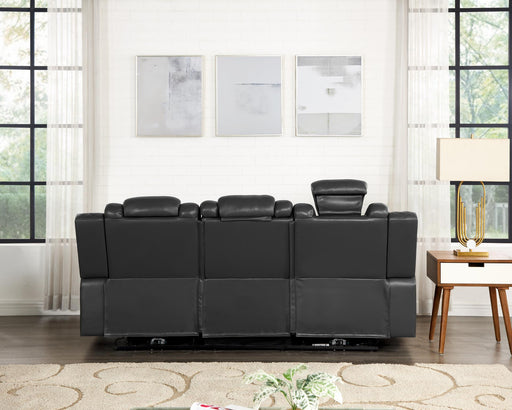 [L671-S] BELLA - Sofa (Gray), Gel Leather, Gray With : Power Recliner, Power Headrest, Drop-Down Table with Cup Holder, Wireless Charger, Power Source, Built-In LED Light, Storage Armrest, Reading Light Box: 1 of 1 Each - L671-S