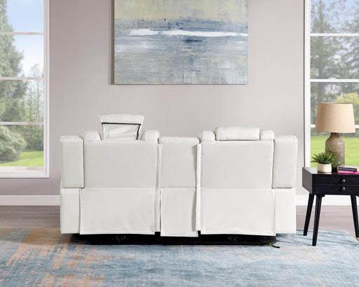 [L672-L] BELLA - Loveseat (White), Gel Leather, White With : Power Recliner, Power Headrest, Bluetooth Speaker, Storage Armrest, Built-In LED Light Box: 1 of 1 Each - L672-L