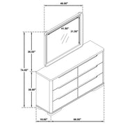 Ladera 6-drawer Bedroom Dresser and Mirror Light Elm - 225083M