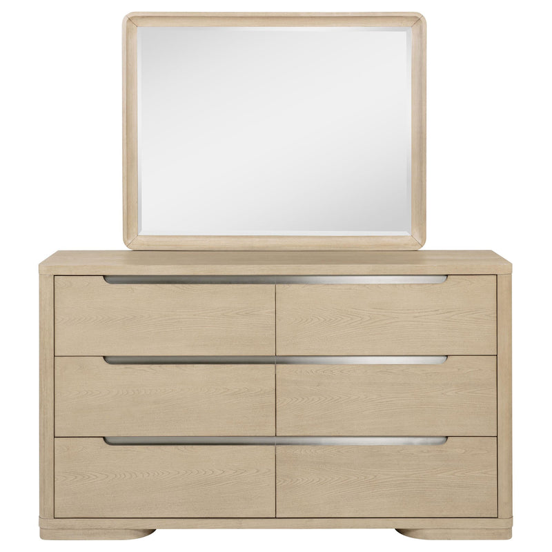 Ladera 6-drawer Bedroom Dresser and Mirror Light Elm - 225083M