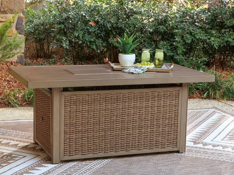 Laguna Heights Beige Outdoor Fire Pit Table - PCP790-773
