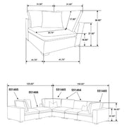 Lakeview 5-piece Upholstered Modular Sectional Chocolate - 551464-SETB