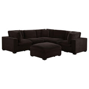 Lakeview 5-piece Upholstered Modular Sectional Chocolate - 551464-SETB
