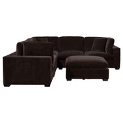 Lakeview 5-piece Upholstered Modular Sectional Chocolate - 551464-SETB