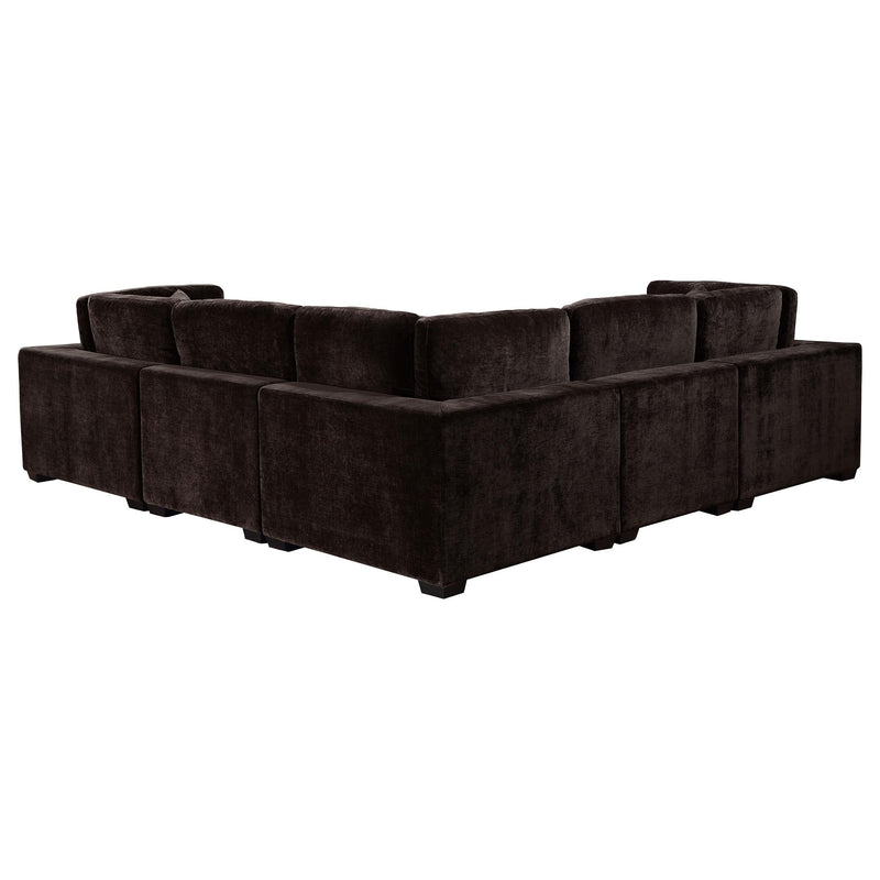 Lakeview 5-piece Upholstered Modular Sectional Chocolate - 551464-SETB