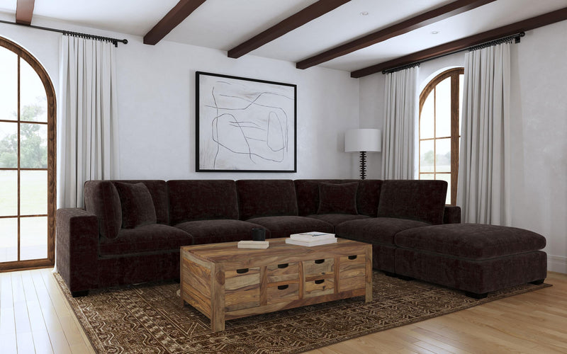 Lakeview 6-piece Upholstered Modular Sectional Chocolate - 551464-SET
