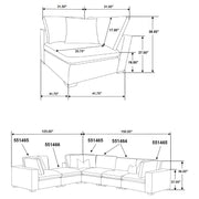 Lakeview 6-piece Upholstered Modular Sectional Chocolate - 551464-SET
