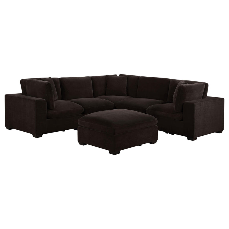 Lakeview 6-piece Upholstered Modular Sectional Chocolate - 551464-SET