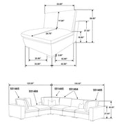 Lakeview 6-piece Upholstered Modular Sectional Chocolate - 551464-SETA