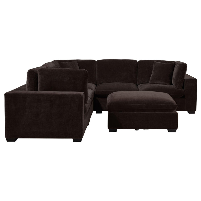 Lakeview 6-piece Upholstered Modular Sectional Chocolate - 551464-SETA