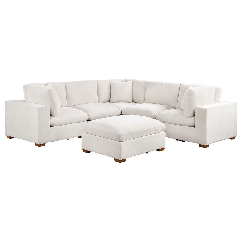 Lakeview 6-piece Upholstered Modular Sectional Sofa Ivory - 551461-SETA