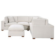 Lakeview 6-piece Upholstered Modular Sectional Sofa Ivory - 551461-SETA