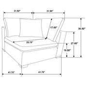 Lakeview 6-piece Upholstered Modular Sectional Sofa Ivory - 551461-SETA