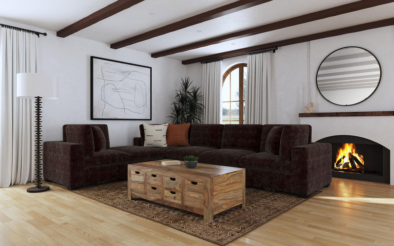 Lakeview Upholstered Corner Chair Dark Chocolate - 551465