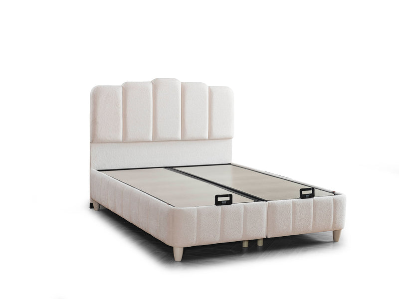 Lale Storage Bed With Headboard - Queen in Cream - 200-ELIF-NIH-150-EY400-SB