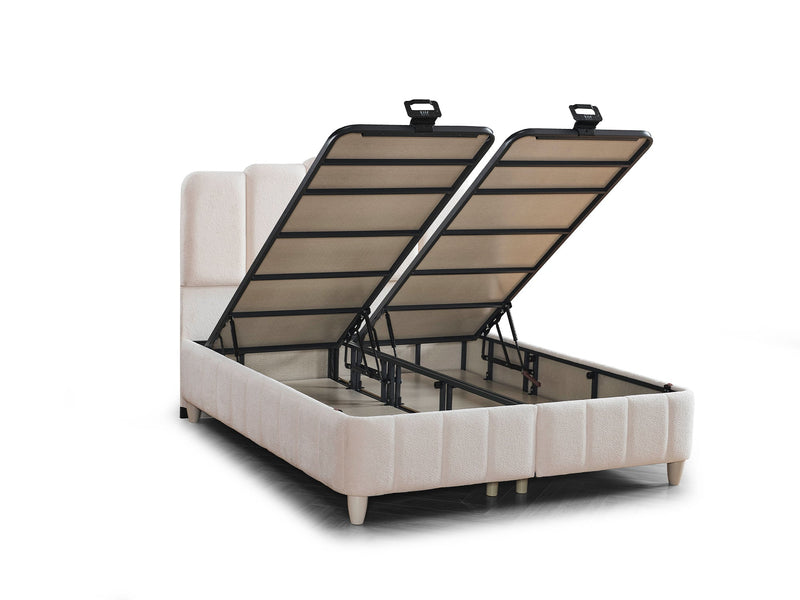 Lale Storage Bed With Headboard - Twin in Cream - 200-ELIF-NIH-90-EY400-SB